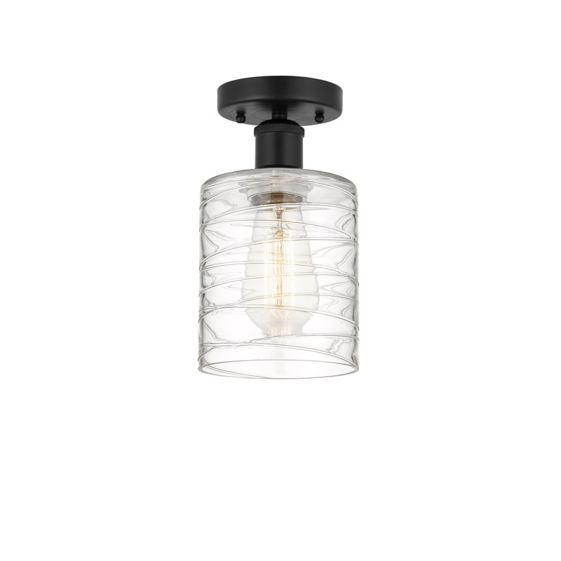 Plafonnier semi-encastré 5 lumières Anelise, Noir mat