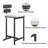 7 Pieces Rectangle Outdoor Patio Bar Dining Set with Teak Table and Chairs for 6 Person
