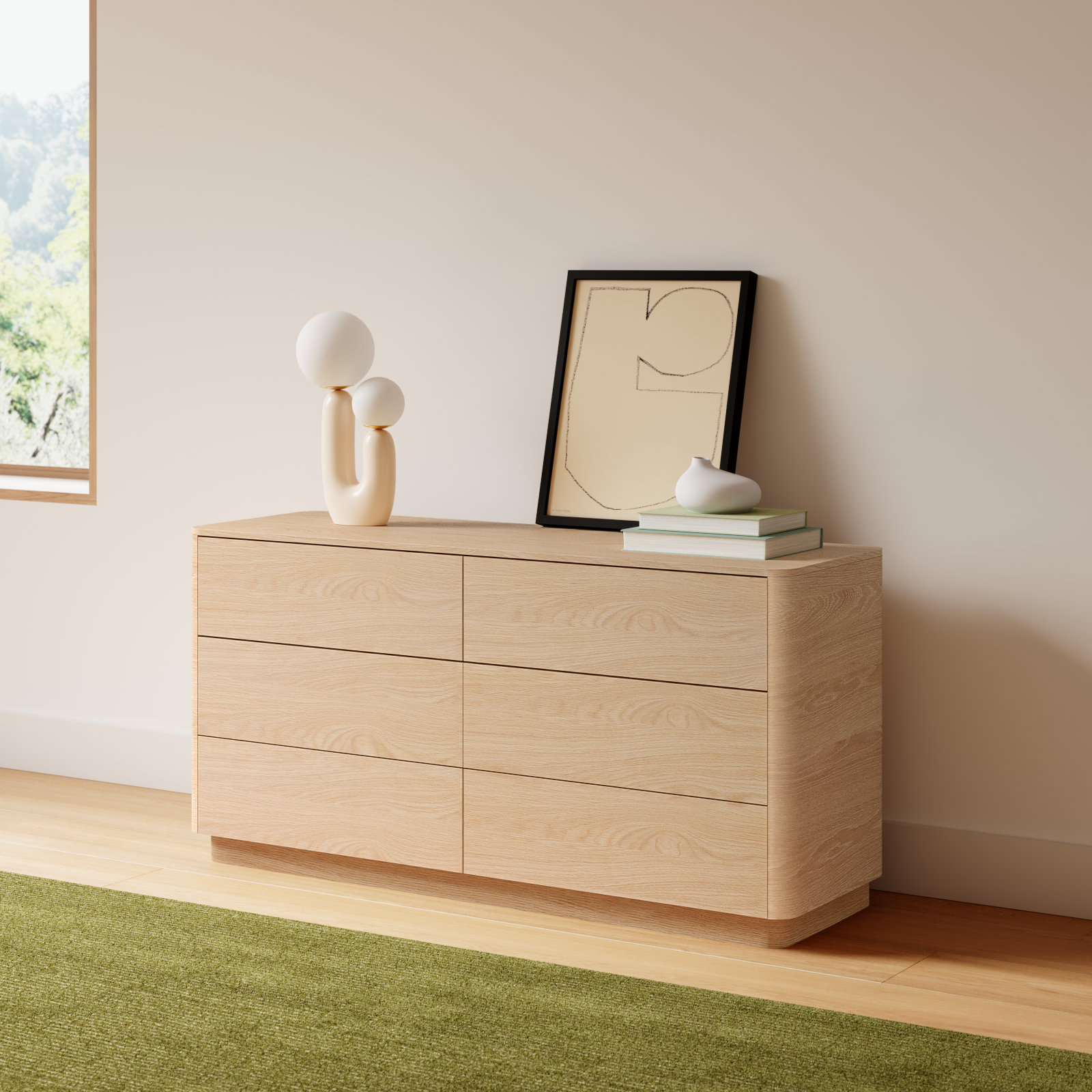 Mille 60" Walnut Double Dresser, Oak