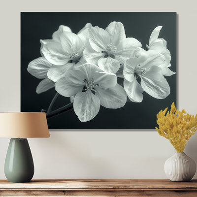 Blanc, noir, simplicité élégante, fleur de pommier - décoration murale fleur de pommier