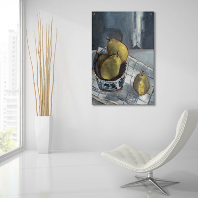  «A Plat Of Fruit 1» par Marian Parsons, art mural en verre acrylique, 24 po x 36 po