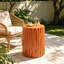 Table d'appoint cylindrique texturée en terre cuite MGO, table d'appoint pré-assemblée non assemblée, capacité de poids de 66 lb, tabouret multi-usage intérieur et extérieur pour le balcon du salon-1334009348-1334009371