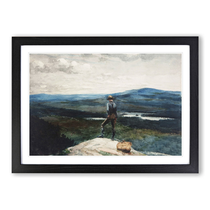 The Ranger Adirondacks by Winslow Homer - Picture Frame Painting, 48cm H x 65cm W x 2cm D, Black Framed