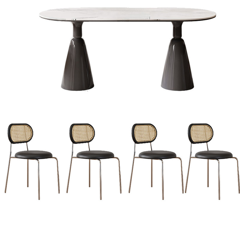 Ensembles de table de salle à manger ovales Light Rock, H 29,53 po x L 55,12 po x l 31,5 po