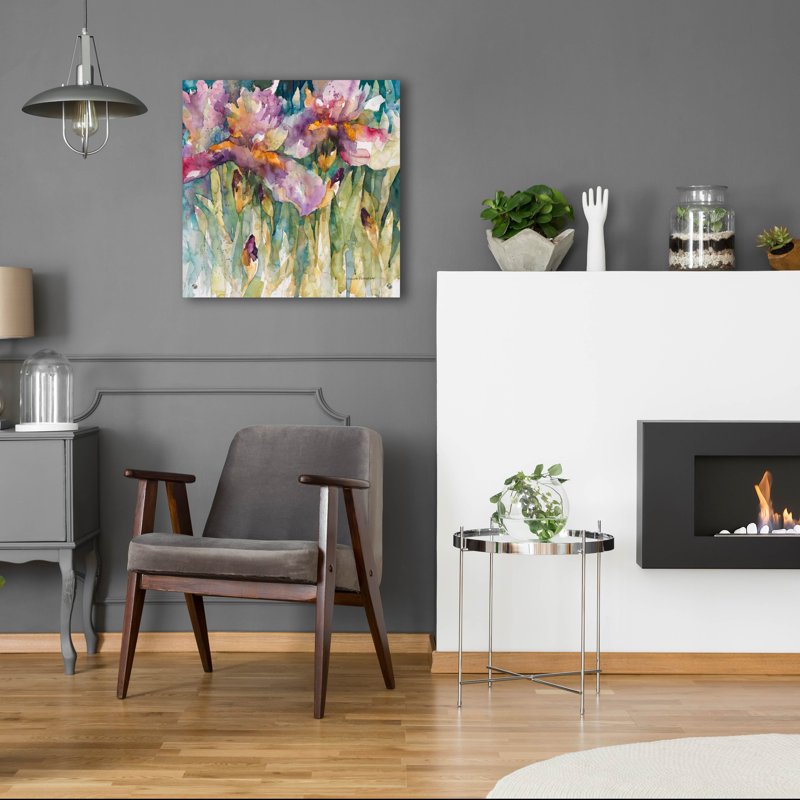 «Siberian Iris» par Annelein Beukenkamp, art mural en verre acrylique, H 24 po x l 24 po x P 0,2 po