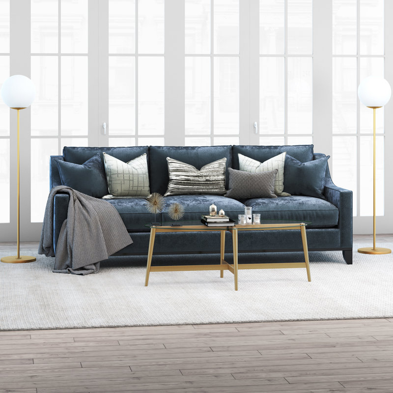 Olson Glass Top Coffee Table, Brass