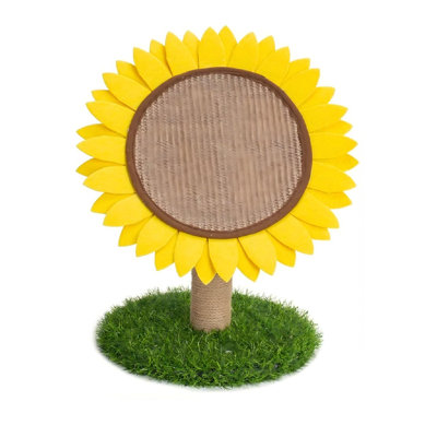 Poteau à griffes tournesol avec revêtement en sisal, poteau à griffes griffes pour chaton, poteau à griffes