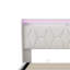 European Double & King Size Velvet Ottoman Bed With Surround LED Lights, Storage Frame With Charging Port, White-1472030395