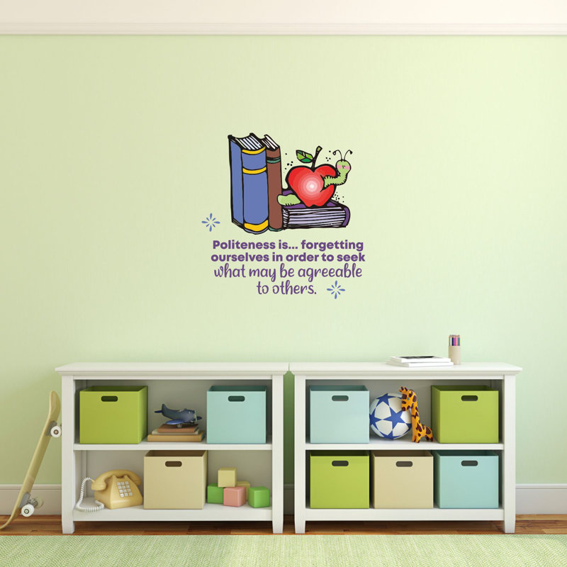 Adhésif décoratif "politesse Books School Class", H 20 po x l 20 po x P 0,05 po