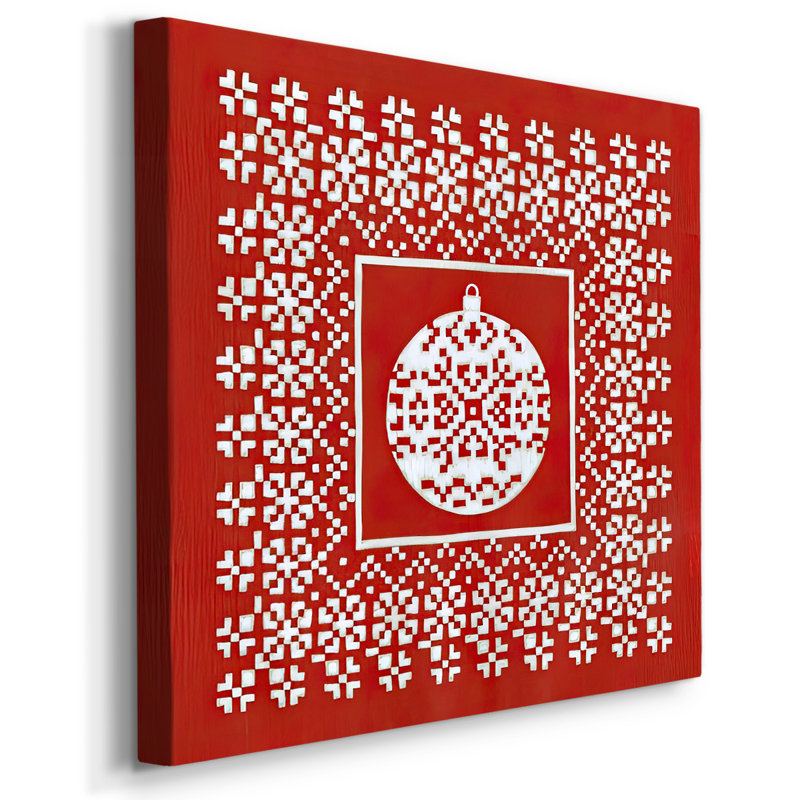 Fair Isle Snowflake III sur toile, H 16 po x l 16 po x P 1,5 po