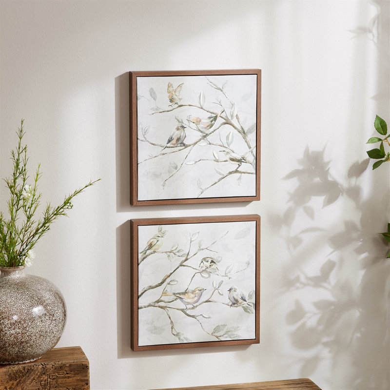 Art encadré, oiseaux sur branches
