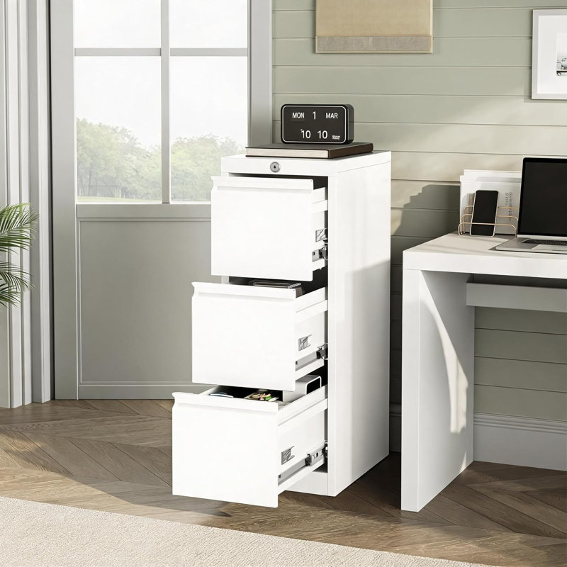 38 cm W Filing Cabinet, White