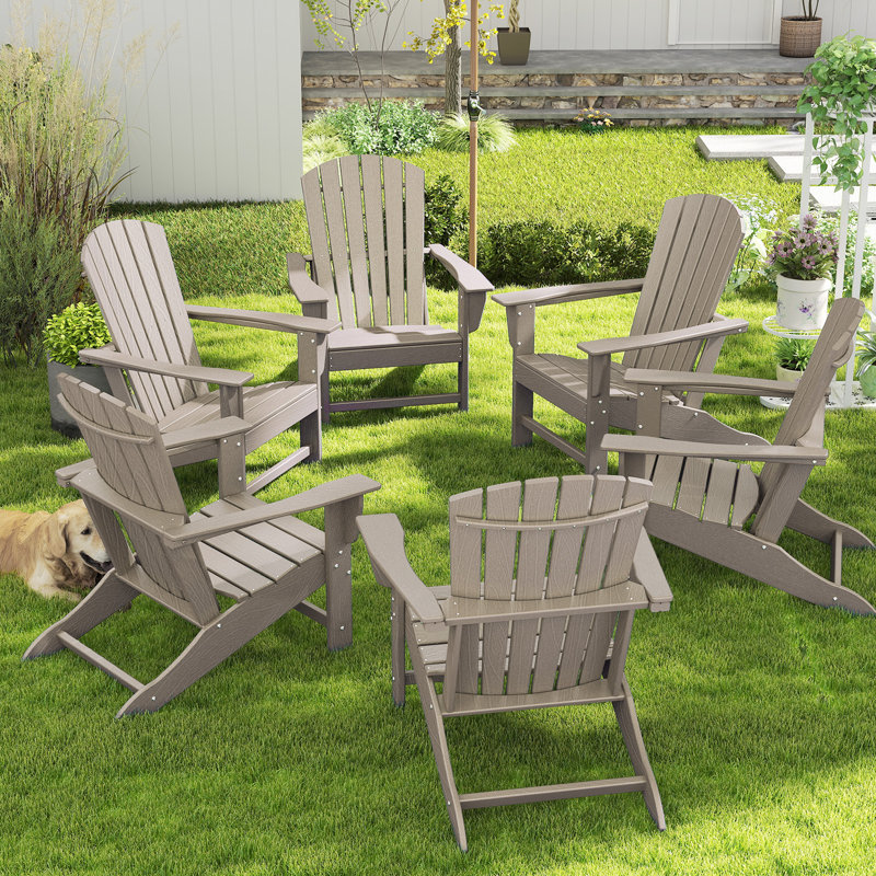Hdpe Outdoor Adirondack Chair (Set Of 6), Wood