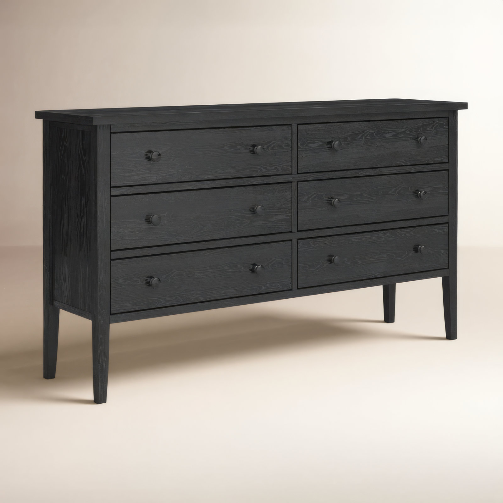 Bronwyn 60" Pine Double Dresser, Black