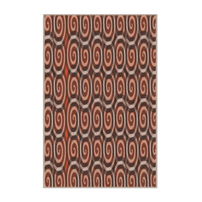 Tapis décoratif brun géométrique