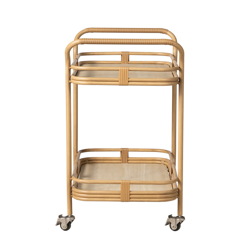 Riviera Bar Cart In Camel Finish