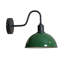 Modern Industrial Vintage Dome Wall Sconce – Fixed Curved Arm Metal Light for Bedroom, Hallway, Living Room, and Office.-605894373-605894375