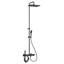 Système de robinet de douche noir avec douche 4 en 1, tête de pluie et pistolet