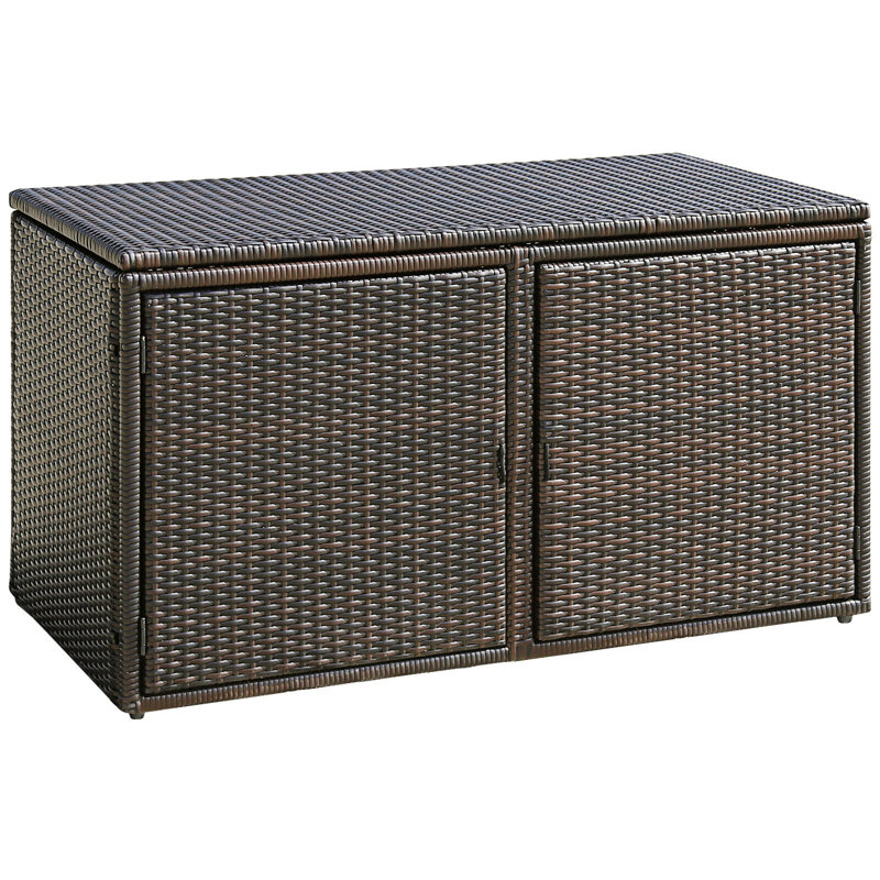 Boîte de rangement pour jardin 88 gallons en rotin - brun, Marron