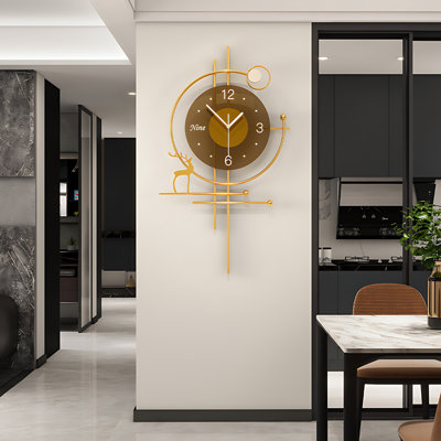 Horloge murale moderne de 31 pouces pour la décoration intérieure - Design minimaliste élégant, silencieux, à piles, facile à accrocher, parfait pour le salon, la chambre à coucher, le bureau
