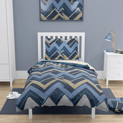 Housse de couette en microfibre bleu marine
