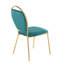 Ensemble de 2 chaises d'appoint en velours vert avec cadres en métal doré, hauteur de salle à manger contemporaine