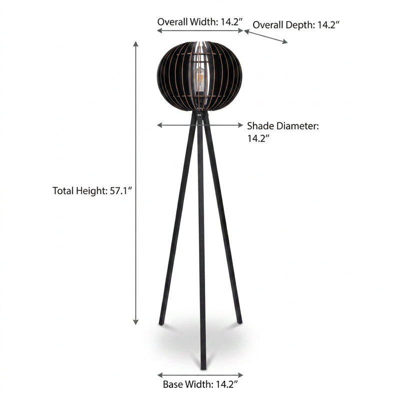 Lampe sur pied géométrique noire Aura