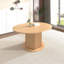 Table de salle à manger extensible ronde avec base hexagonale texturée - panneau de fibres à densité moyenne et bois d'hévéa, 47,24 po à 63 po