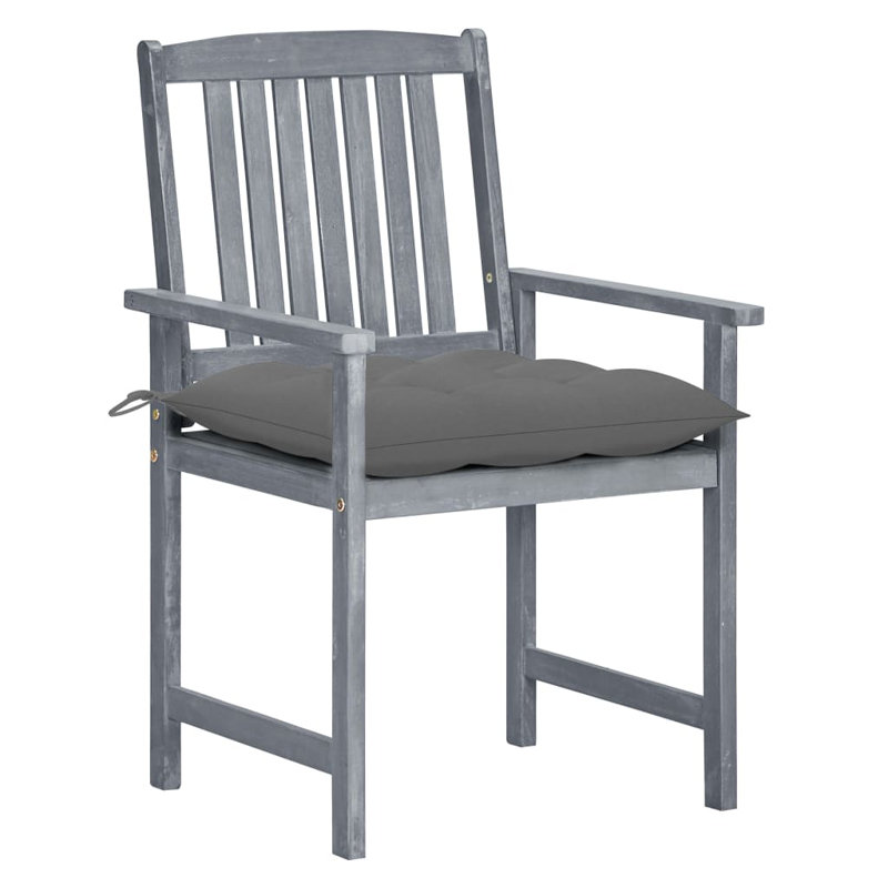 Chaise de patio avec coussins Dederang, gris, gris