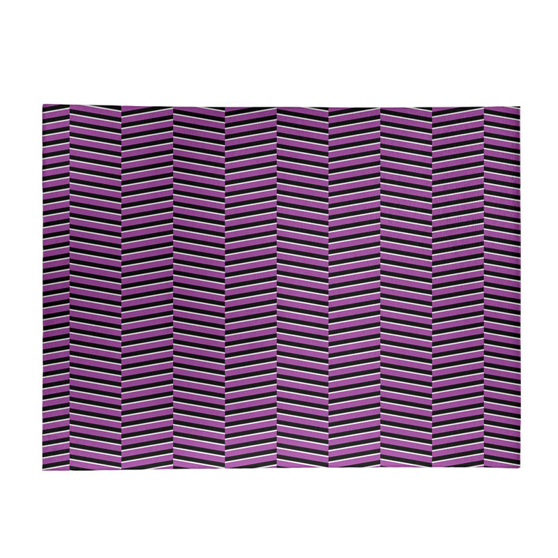 Tapis à rayures en violet/noir, Rectangle 9 pi x 12 pi