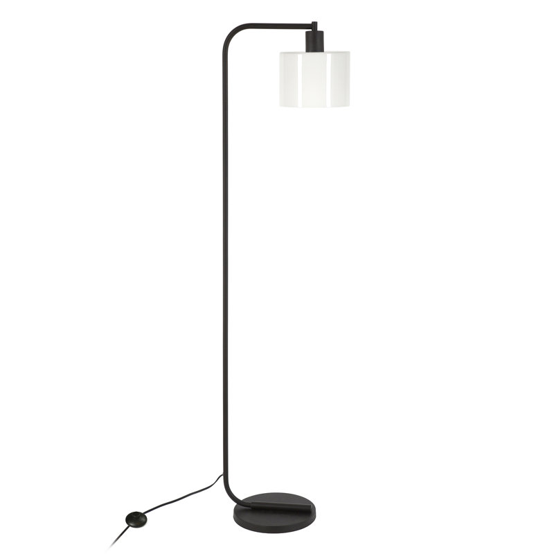 Calianne 57'' Blackened Bronze Arched Floor Lamp, White