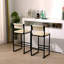 Ensemble de 2 tabourets de bar en papier tissé à la main avec repose-pieds pour îlot de cuisine et salle à manger-456995217