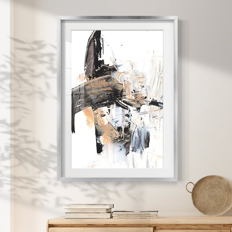 Ruckus I - impression encadrée, H 25,5 po x l 17,5 po, Argent argent