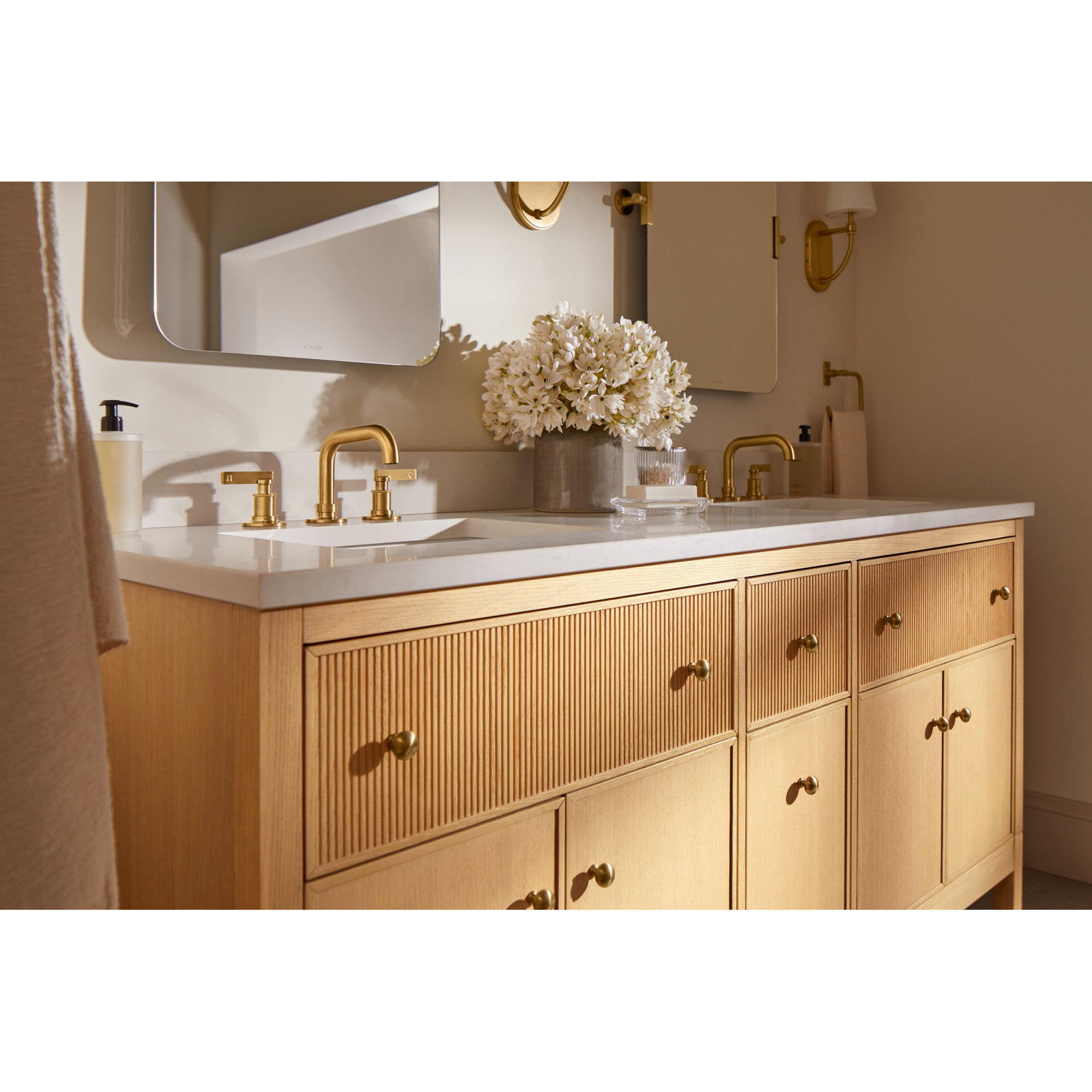 Malin Round Cabinet Knob, Vibrant Brushed Moderne Brass