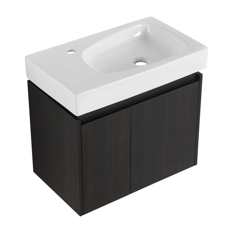 Hayleen 23.6 " W Free Standing Wall Mounted Single Double Combined Vanity Unit Bathroom Vanity With Ceramic Top