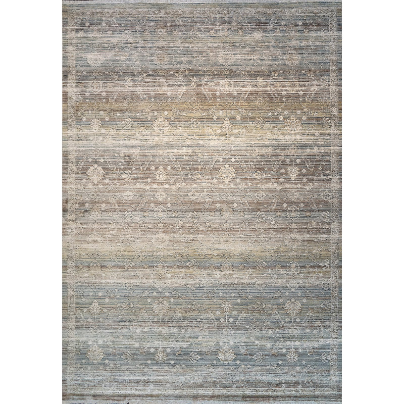 TREVI 13254-815 Beige / crème / bleu, Rectangle 9 pi x 12 pi 6 po