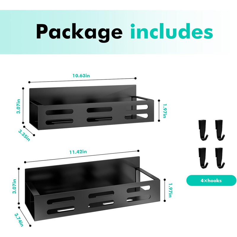 2-pack Magnetic Spice Rack Set With Hooks & Paper Towel Holder