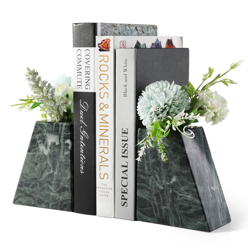 Serre-livres en marbre (ensemble de 2), Vert