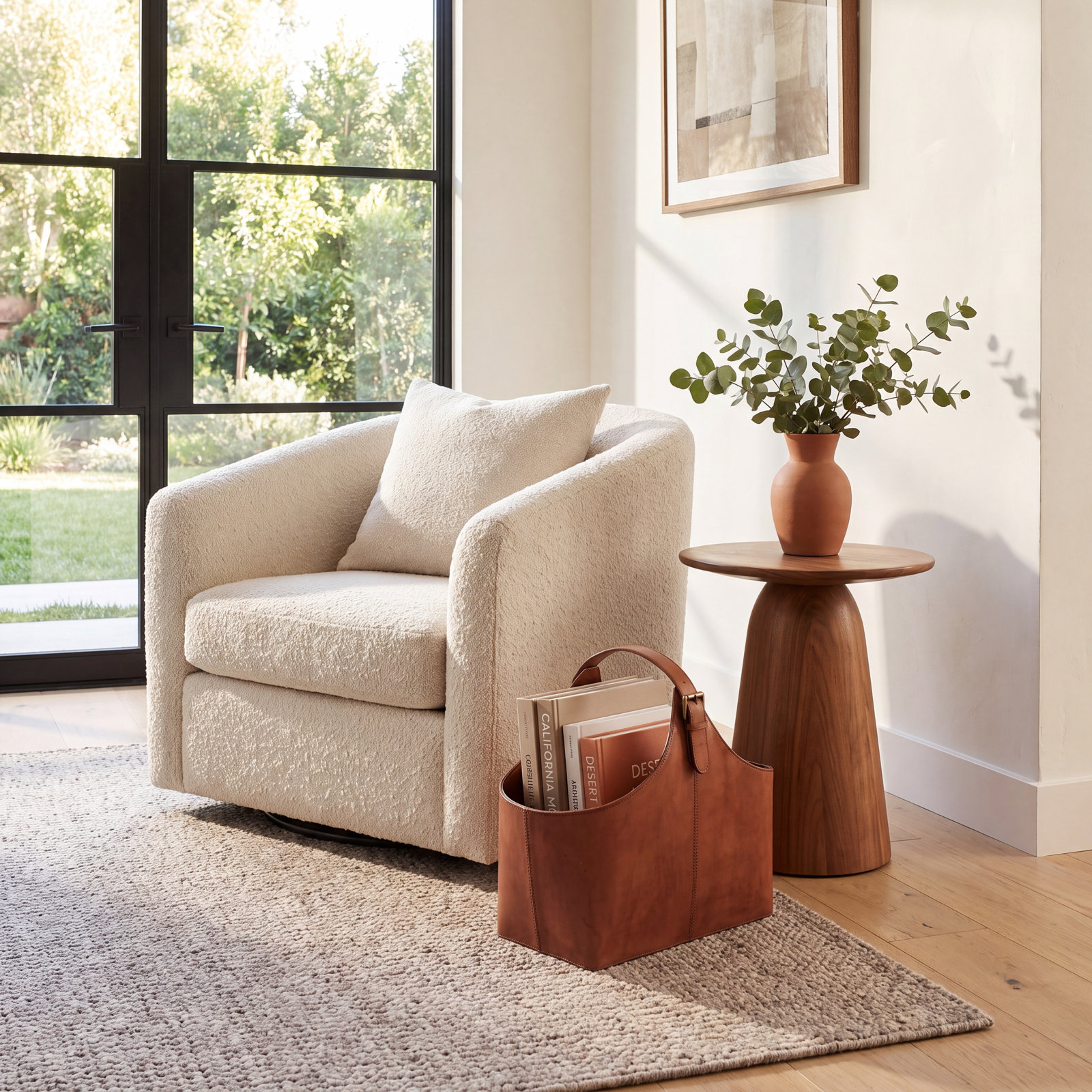 Alline Magazine Rack, Reddish Brown