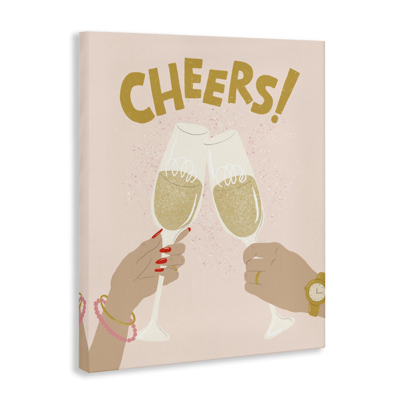  Art mural sur toile Celebration Cheers Drinks par Kristina Hultkrantz, H 20 po x l 16 po