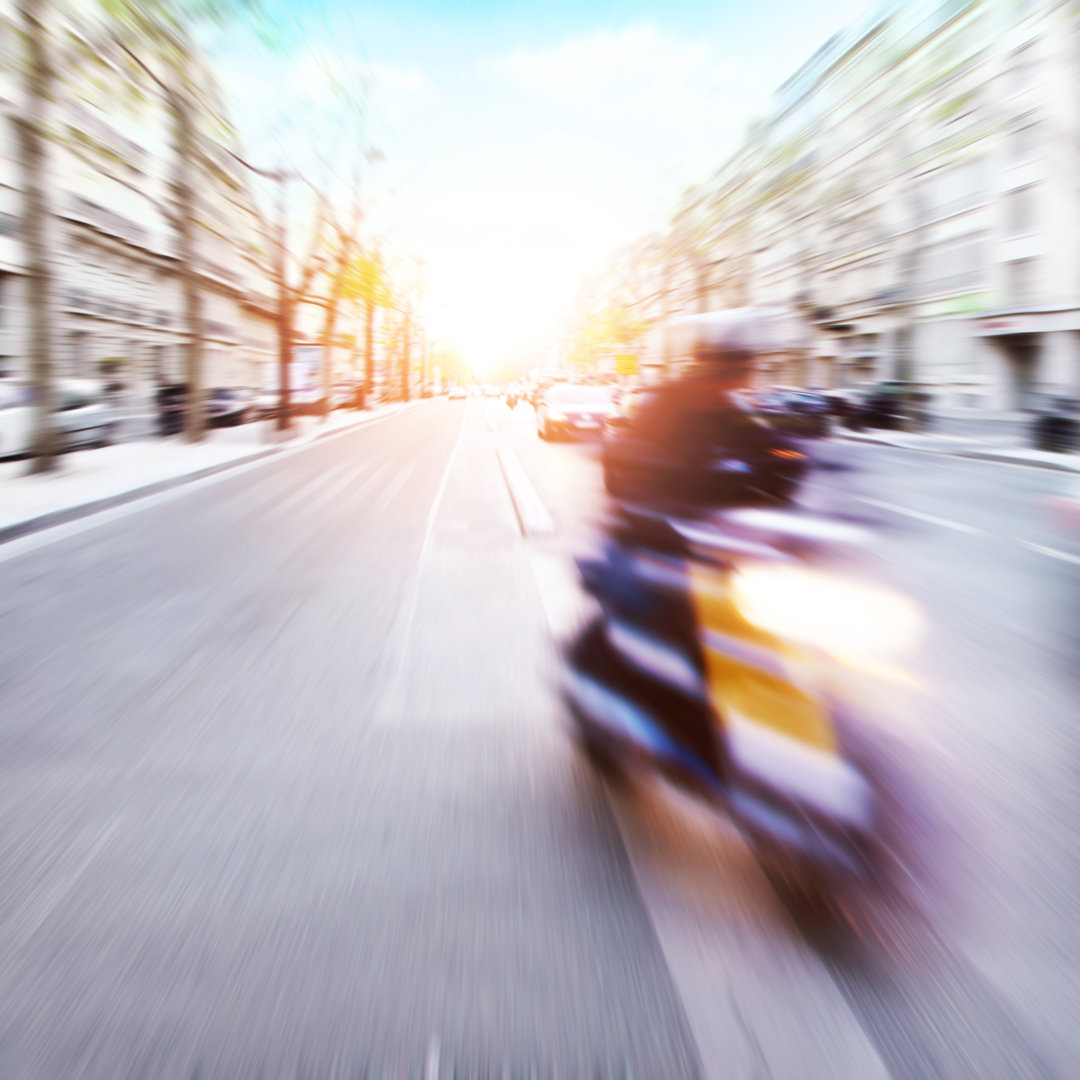 Lavion Motorradfahrer von Elenavolkova - Gewickelte Leinwand Fotografie