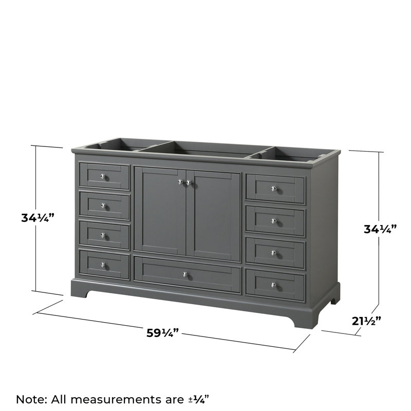 Base de meuble-lavabo simple Deborah, Gris foncé / chrome poli