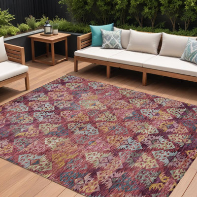 Tapis lavable intérieur / extérieur 8 pi x 10 pi Aztec
