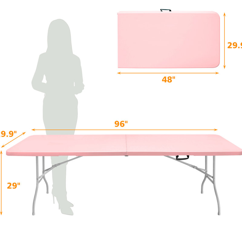 Table de camping pliante rose 8 pi