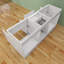 Meuble-lavabo 72 po sans lavabo supérieur, base d'armoire seulement, rangement pour salle de bain à 3 tiroirs, conception à quatre portes, résistant à l'eau et aux taches, non assemblé-118473473
