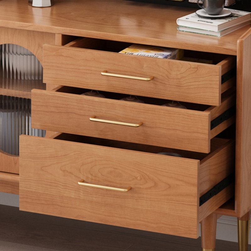 Simple Kitchen Cabinet Sideboard, Brown, 49.21" H x 59.06" W x 17.72" D