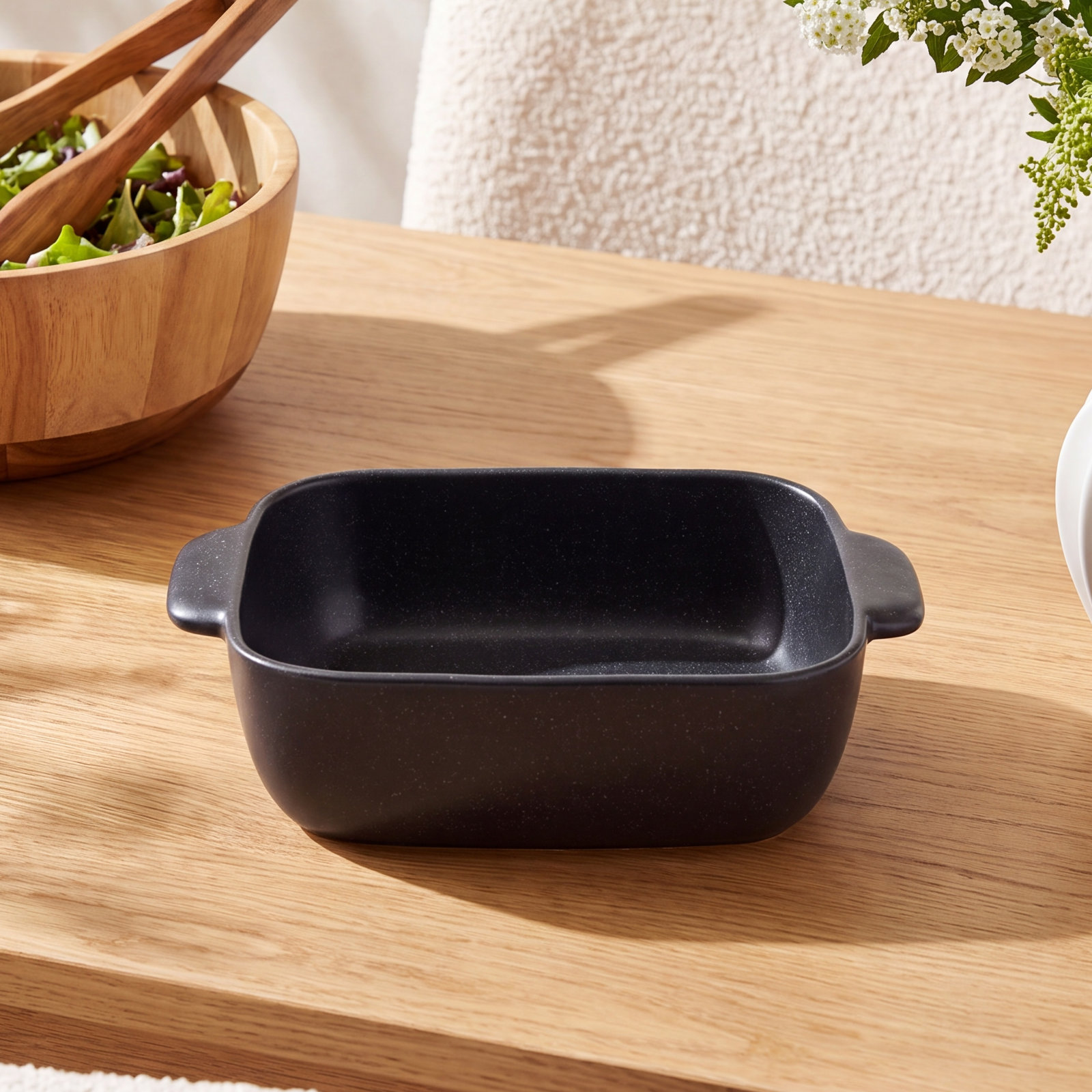 Casafina Pacifica Square Stoneware Baker, Seed Gray