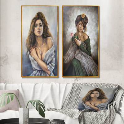 «Vintage Sensual Woman», ensemble de 2 photographies sur toile