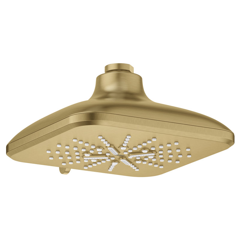 Jet Fixed Shower Head with DreamSpray, Brushed Cool Sunrise