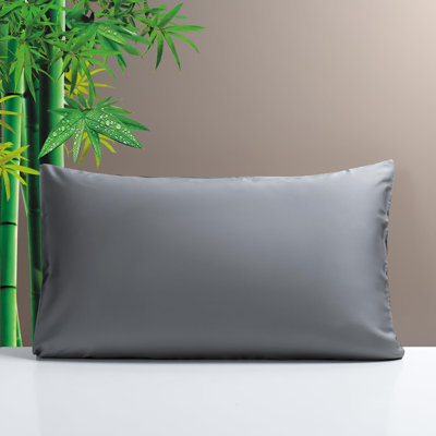 Cooling Pillow Cases for Hot Sleepers & Night Sweats, 100% Rayon Pillow Cases Queen Size Set of 2, Breathable Silky Soft Envelope Pillowcases, Grey, 20"×30"